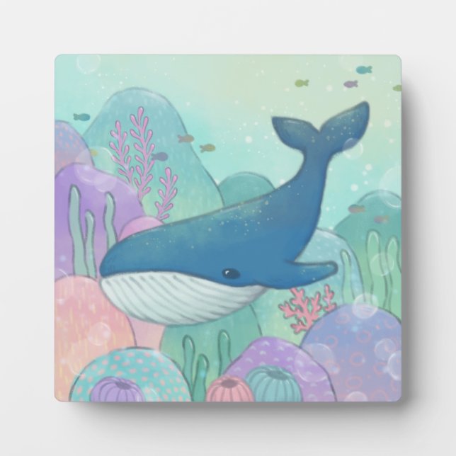 Plaque Photo Illustration de baleine (Devant)