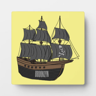 Plaque Photo Illustration de bateau pirate