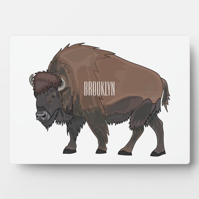 Plaque Photo Illustration de bison (Devant)