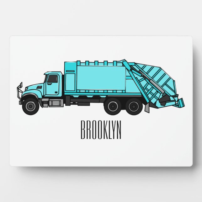Plaque Photo Illustration de camion à ordures (Devant)