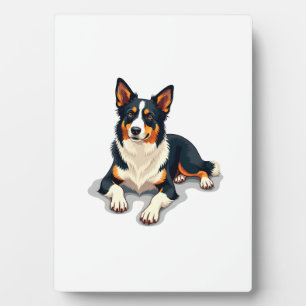 Plaque Photo Illustration de chien de portrait de Border Collie