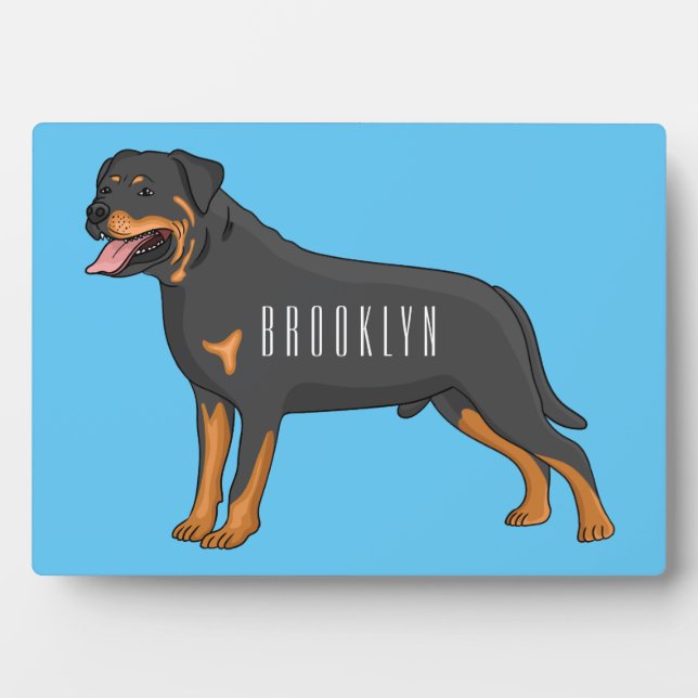 Plaque Photo Illustration de chien Rottweiler (Devant)