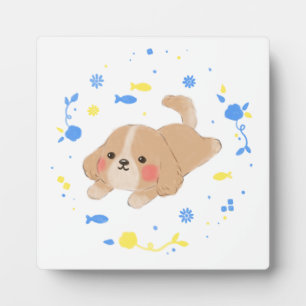 Plaque Photo Illustration de chiot joyeux