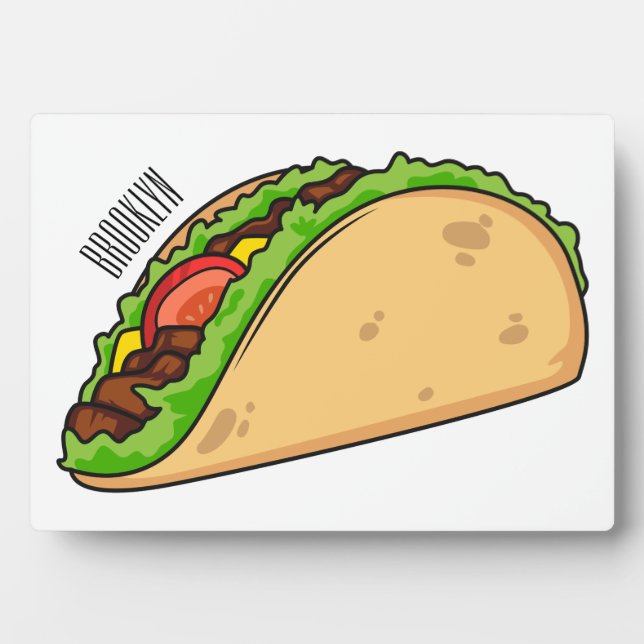Plaque Photo illustration de dessin animé de taco (Devant)