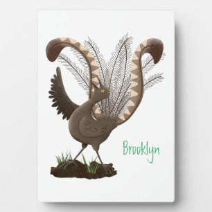 Plaque Photo Illustration de dessin animé d'oiseau-lyre mignon 