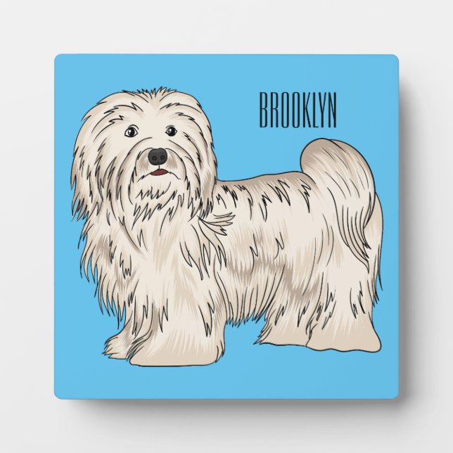 Plaque Photo Illustration de dessin de chien de Havan (Devant)