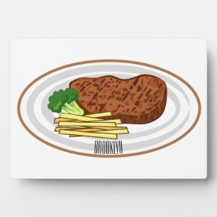 Plaque Photo Illustration de dessin de steak