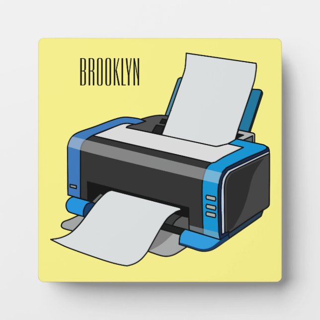 Plaque Photo Illustration de dessin d'imprimante (Devant)