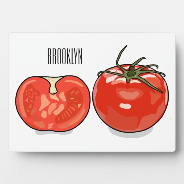Plaque Photo Illustration de dessin sur la tomate (Devant)