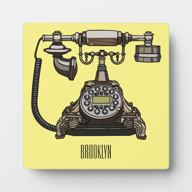 Plaque Photo Illustration de dessin téléphonique (Devant)