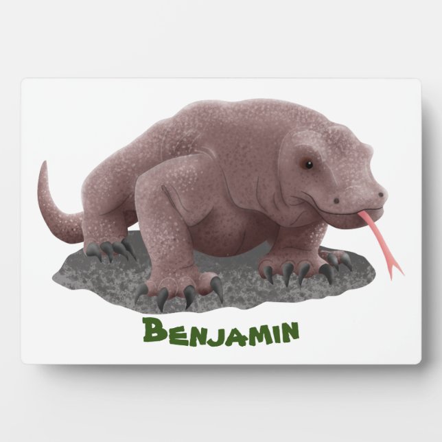 Plaque Photo illustration de dragon de Komodo (Devant)