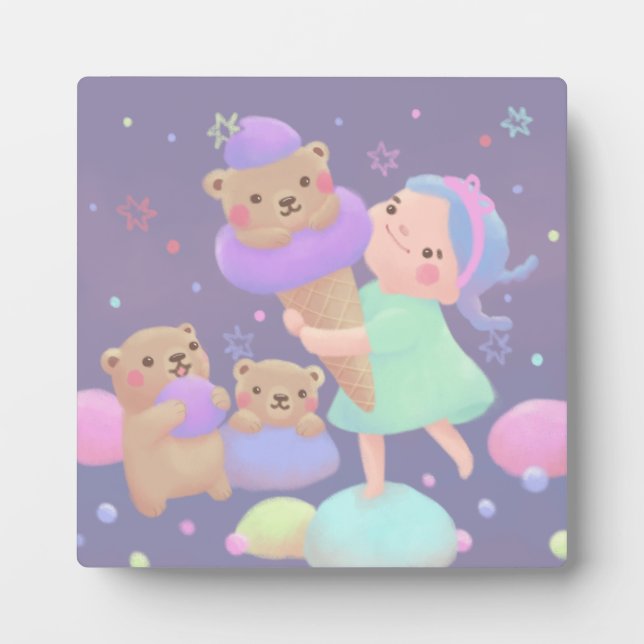 Plaque Photo Illustration de glace Sweet Bear (Devant)