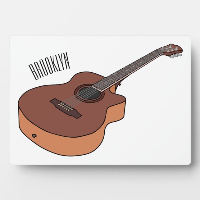 Plaque Photo Illustration de guitare acoustique (Devant)