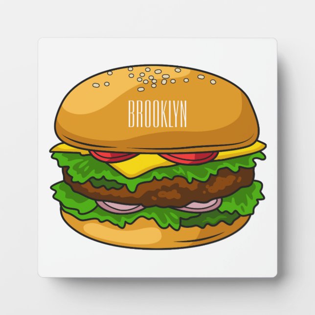 Plaque Photo Illustration de Hamburger (Devant)