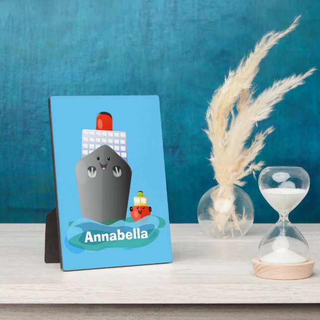 Plaque Photo Illustration de la caricature de remorqueur de paq (Côté)