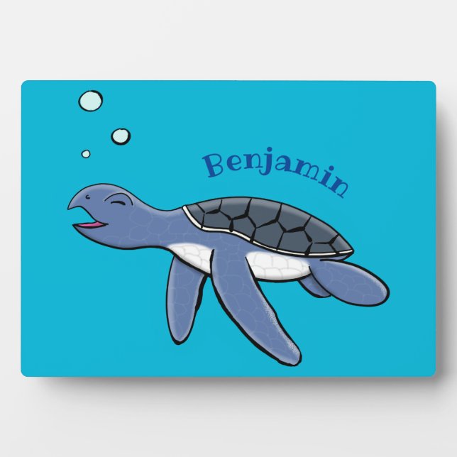 Plaque Photo Illustration de la petite tortue de mer (Devant)