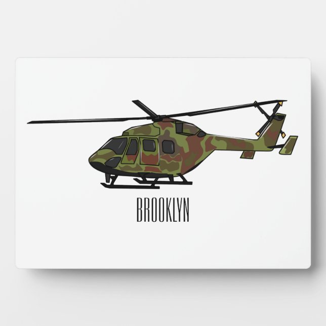 Plaque Photo Illustration de l'hélicoptère de l'armée (Devant)