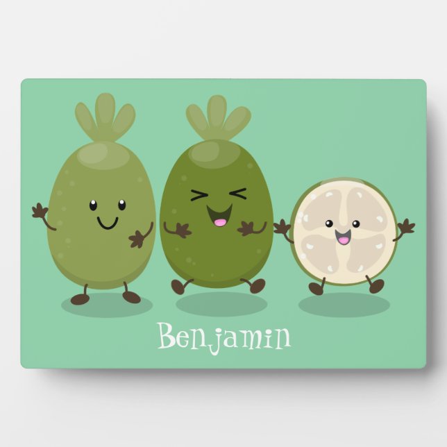 Plaque Photo Illustration de mignonne guava feijoa (Devant)