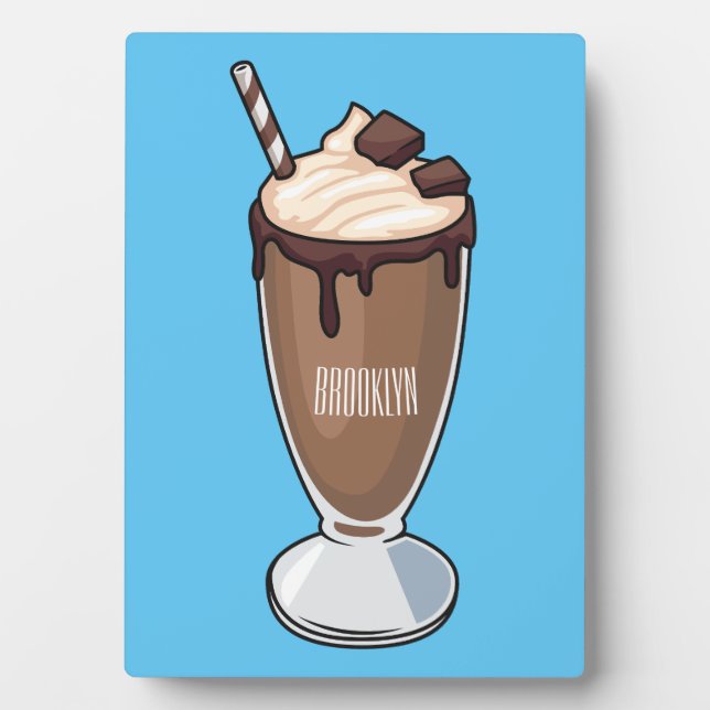 Plaque Photo Illustration de milk-shake au chocolat (Devant)