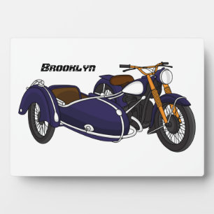 Plaque Photo Illustration de moto pourpre Sidecar