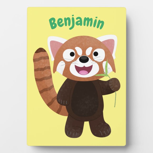 Plaque Photo Illustration de panda rouge mignon (Devant)