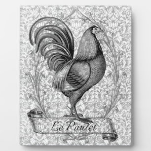 Plaque Photo Illustration de poulet vintage