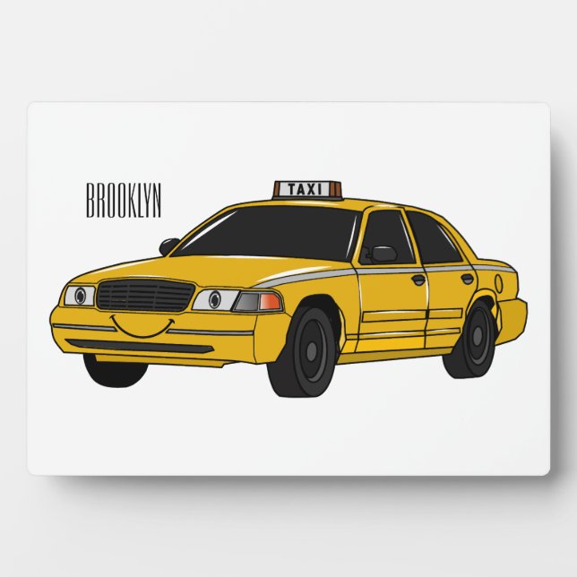 Plaque Photo Illustration de taxi (Devant)