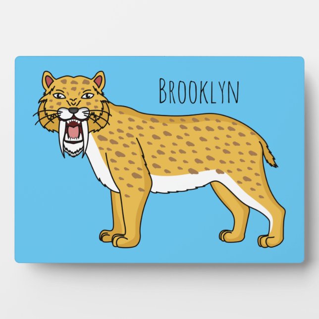 Plaque Photo Illustration de tigre à dents de sabre (Devant)