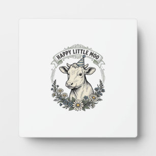 Plaque Photo Illustration de veau d'anniversaire Gravure vintag