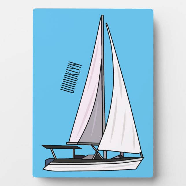 Plaque Photo Illustration de voilier (Devant)