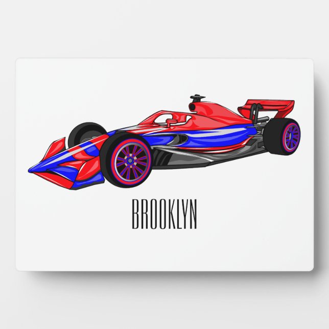 Plaque Photo Illustration de voiture de course professionnelle (Devant)