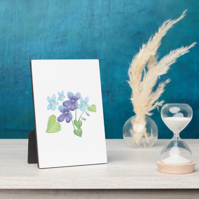 Plaque Photo Illustration des fleurs de violet sauvages (Côté)