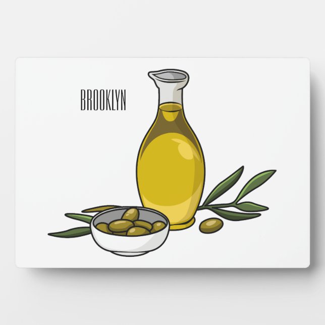 Plaque Photo Illustration d'huile d'olive (Devant)