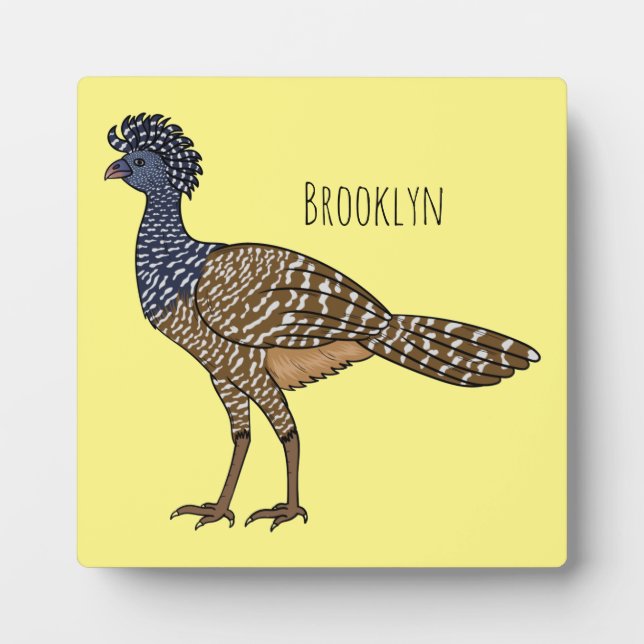 Plaque Photo Illustration d'oiseau de curassow (Devant)