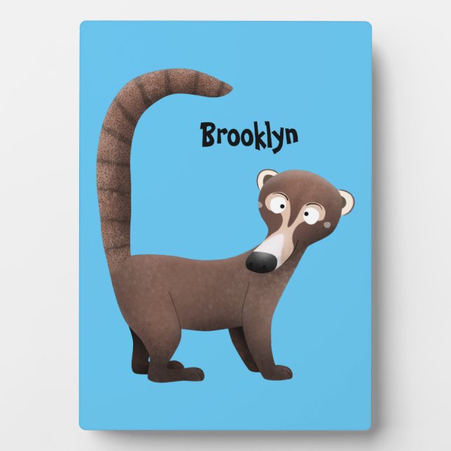 Plaque Photo Illustration drôle curieuse de dessin animé de coa (Devant)