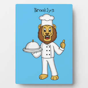 Plaque Photo Illustration du chef mignon lion