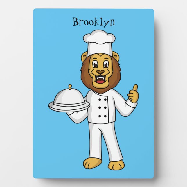 Plaque Photo Illustration du chef mignon lion (Devant)