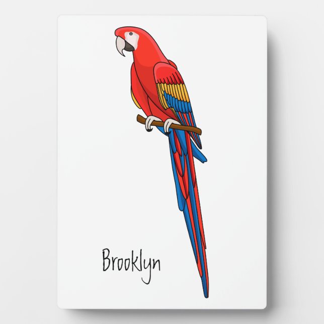 Plaque Photo Illustration du perroquet de macaw Scarlet (Devant)