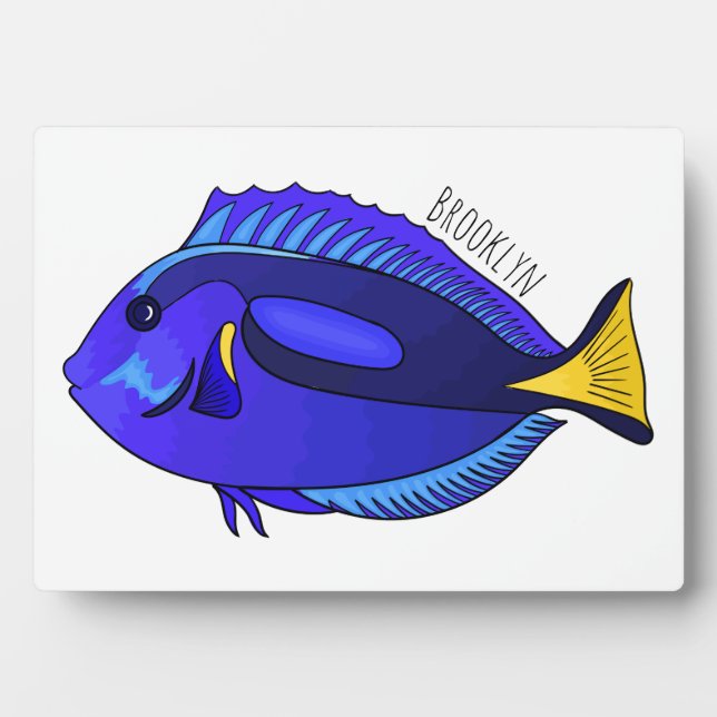 Plaque Photo Illustration du poisson de la cuve bleue (Devant)