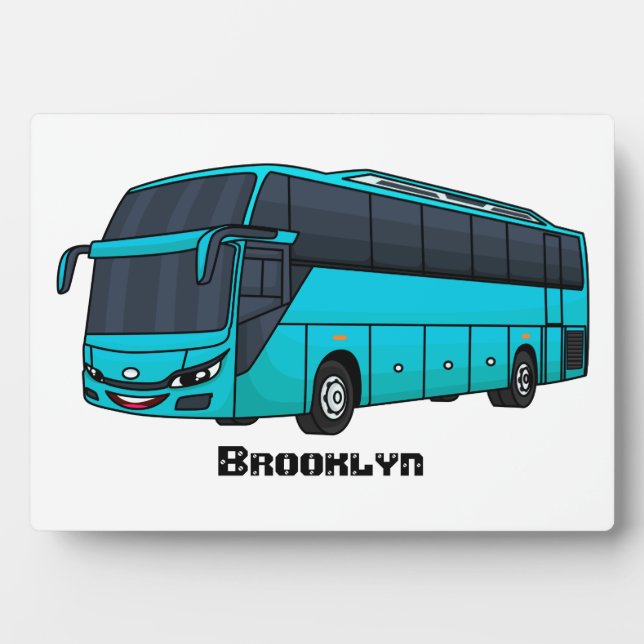 Plaque Photo Illustration d'un autobus à passagers moderne (Devant)