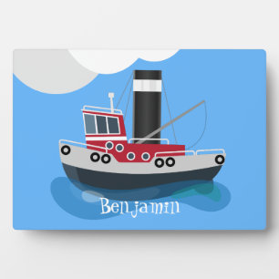 Plaque Photo Illustration d'un bateau à chalutier mignon