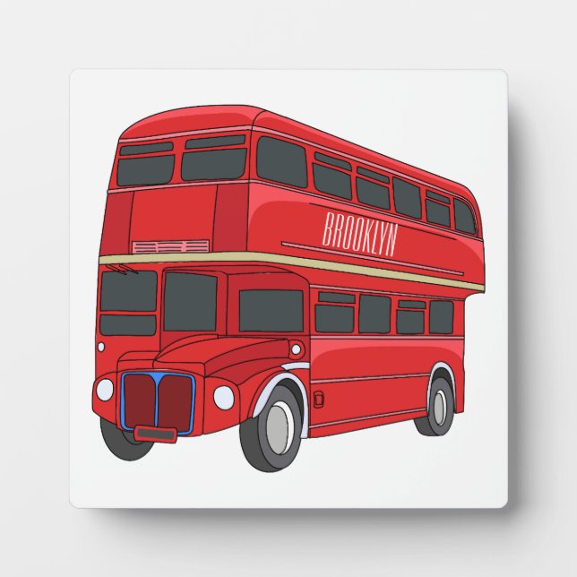 Plaque Photo Illustration d'un bus à deux étages (Devant)