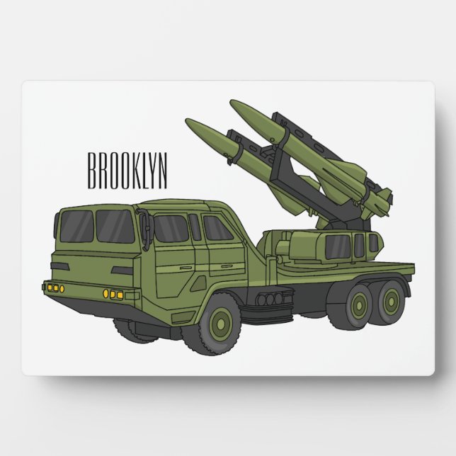 Plaque Photo Illustration d'un camion de missiles militaires (Devant)
