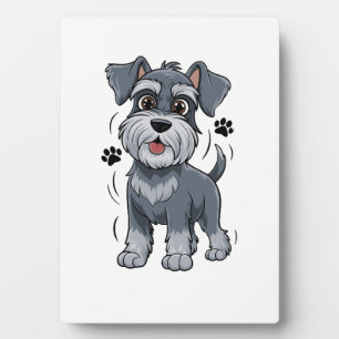 Plaque Photo Illustration d'un chiot Schnauzer adorable avec de
