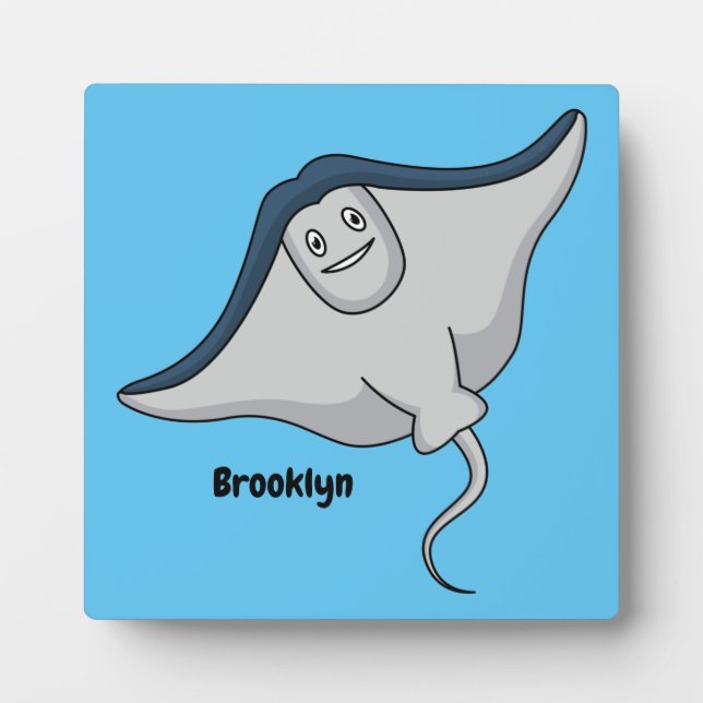 Plaque Photo Illustration d'une caricature de poisson stingray (Devant)