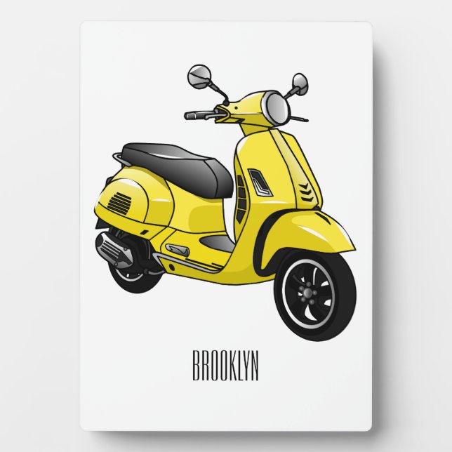 Plaque Photo Illustration d'une moto cyclable (Devant)