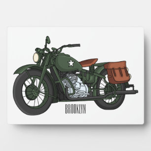Plaque Photo Illustration d'une moto de croiseur militaire