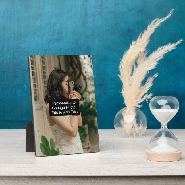 Plaque Photo Image personnalisée Ajouter un nom devis vertical (Côté)