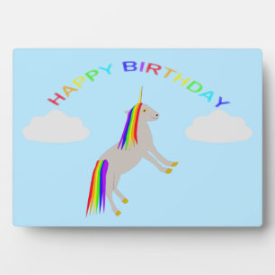 Plaque Photo Imaginaire Anniversaire Unicorne arc-en-ciel et nu