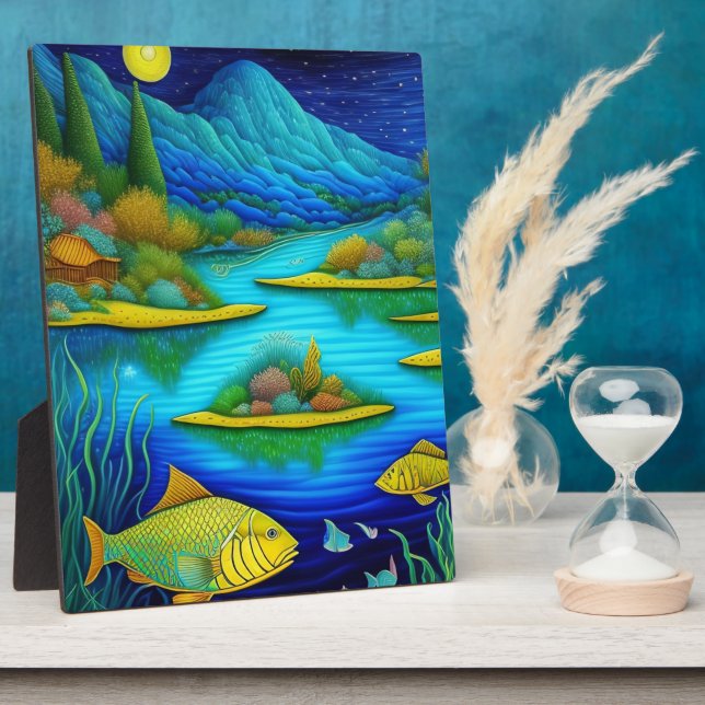 Plaque Photo Imaginaire Lake Fish Art Table (Côté)
